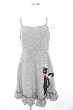 画像1: Leur Getter / シルクハットCATワンピース グレー  Y-26-01-01-110-LU-OP-SZ-ZY