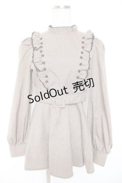 画像1: Bubbles / タイニーボタンフリルセットアップ F ブラウン Y-26-01-01-114-CA-OP-SZ-ZS