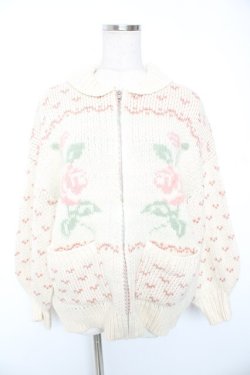 画像1: merry jenny / ローズカウチンニット  生成 Y-26-01-01-125-LO-TO-SZ-ZY