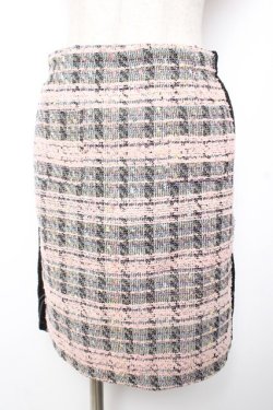 画像1: Swankiss / ラメ入ツイードスカート F ピンク×黒 Y-26-01-01-132-CA-SK-SZ-ZY
