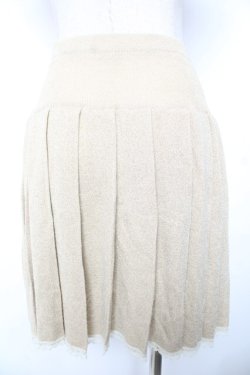 画像2: MILK / ラメニットプリーツスカート  ゴールド Y-26-01-01-133-ML-SK-SZ-ZY