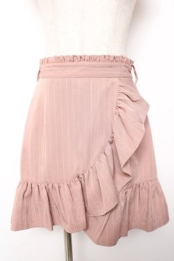 画像1: Secret Honey / フロントフリルピンストライプスカート 2 ピンク Y-26-01-01-135-CA-SK-SZ-ZY