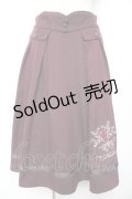 axes femme / ローズ刺繍フレアスカート F ワイン Y-26-01-01-136-AX-SK-SZ-ZY