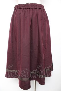 画像2: axes femme / ローズ刺繍フレアスカート F ワイン Y-26-01-01-136-AX-SK-SZ-ZY