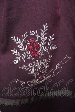 画像3: axes femme / ローズ刺繍フレアスカート F ワイン Y-26-01-01-136-AX-SK-SZ-ZY