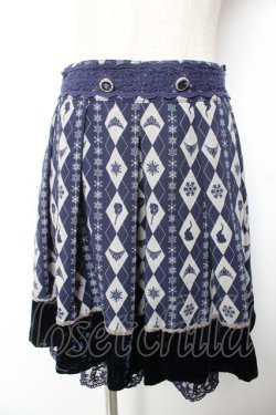 画像1: axes femme / Disney/アーガイルシルエットスカート  紺 Y-26-01-01-141-AX-SK-SZ-ZY