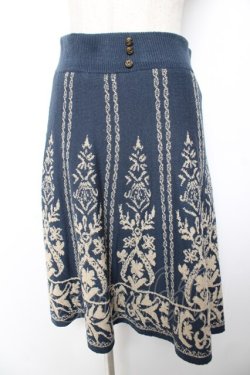 画像1: axes femme / ニットスカート  紺 Y-26-01-01-142-AX-SK-AS-ZY