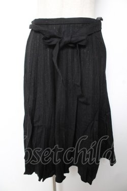 画像1: axes femme / ラメプリーツスカート  黒 Y-26-01-01-146-AX-SK-SZ-ZY