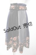 axes femme / 配色ベロアスカート M 紺 Y-26-01-01-148-AX-SK-SZ-ZY
