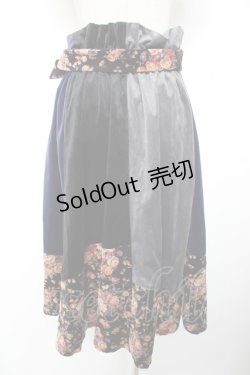 画像2: axes femme / 配色ベロアスカート M 紺 Y-26-01-01-148-AX-SK-SZ-ZY