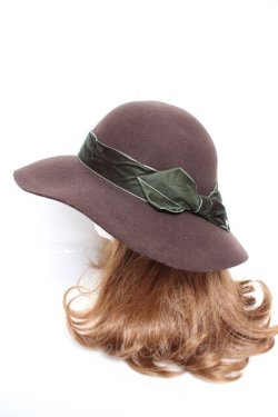 画像2: axes femme / ベロアリボンキャペリン  茶 Y-26-01-01-019-AX-AC-SZ-ZY