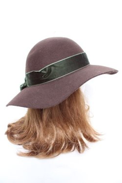 画像4: axes femme / ベロアリボンキャペリン  茶 Y-26-01-01-019-AX-AC-SZ-ZY