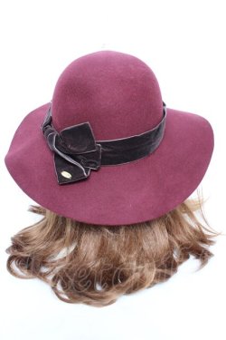 画像3: axes femme / ベロアリボンキャペリン  ワイン Y-26-01-01-020-AX-AC-SZ-ZY