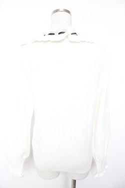 画像2: axes femme / ヨークフリルニット  白 Y-26-01-01-024-AX-TO-SZ-ZY