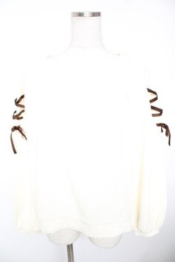 画像1: axes femme / 袖レースアッププルオーバー  キナリ Y-26-01-01-027-AX-TO-SZ-ZY