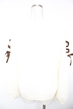 画像2: axes femme / 袖レースアッププルオーバー  キナリ Y-26-01-01-027-AX-TO-SZ-ZY