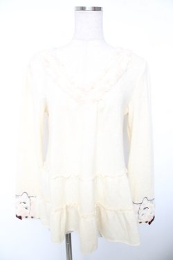 画像1: axes femme / 袖ねこファーニット M 生成り Y-26-01-01-028-AX-TO-SZ-ZY