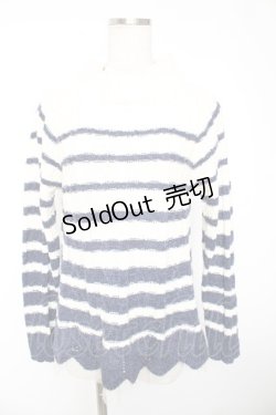 画像1: axes femme / パネルボーダータートツプルオーバー  生成り Y-26-01-01-029-AX-TO-SZ-ZI