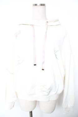 画像1: axes femme / ランダムパリ刺繍フーディー F 生成り Y-26-01-01-031-AX-TO-SZ-ZY