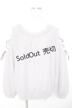 画像1: axes femme / 袖レースアッププルオーバー  ラベンダー Y-26-01-01-033-AX-TO-SZ-ZY