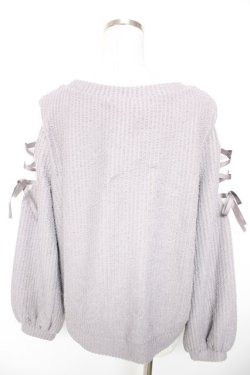 画像2: axes femme / 袖レースアッププルオーバー  ラベンダー Y-26-01-01-033-AX-TO-SZ-ZY