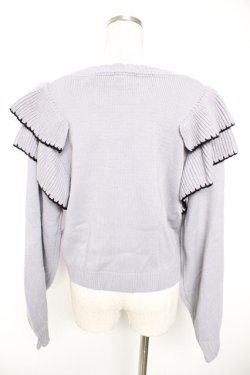 画像2: axes femme / ステッチデザインフリルニット M グレー Y-26-01-01-034-AX-TO-SZ-ZY