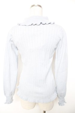 画像2: axes femme / タートルラメニットプルオーバー M サックス Y-26-01-01-035-AX-TO-SZ-ZY