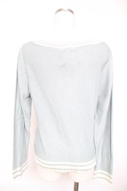 画像2: axes femme / ライン入りニット M サックス Y-26-01-01-036-AX-TO-SZ-ZY