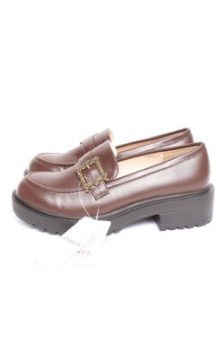 画像2: axes femme / バックルデザインローファー L 茶 Y-26-01-05-042-AX-SH-SZ-ZY