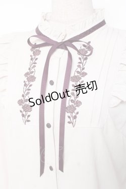 画像3: axes femme / 薔薇刺繍ハイネックブラウス M ピンク Y-26-01-05-047-AX-BL-SZ-ZY