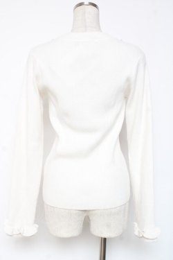 画像2: axes femme / パールネックレス風リブニット M 白 Y-26-01-05-049-AX-TO-SZ-ZY