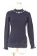 画像1: axes femme / ビジューボトルネックリブプルオーバー M 紺 Y-26-01-05-050-AX-TO-SZ-ZY (1)