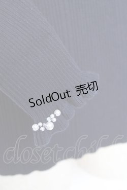 画像4: axes femme / ビジューボトルネックリブプルオーバー M 紺 Y-26-01-05-050-AX-TO-SZ-ZY