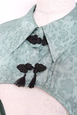 画像4: axes femme / チャイナ釦付ボレロ風ブラウス F グリーン Y-26-01-05-051-AX-TO-SZ-ZY