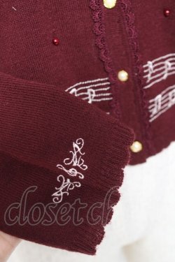 画像4: axes femme / メロディー刺繍カーディガン M ワイン Y-26-01-05-053-AX-TO-SZ-ZY