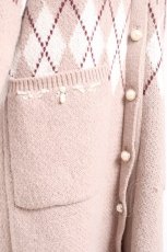 画像3: axes femme / アーガイル柄ロングニットカーディガン F モカ Y-26-01-05-054-AX-TO-SZ-ZT601 (3)