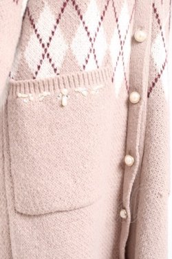 画像3: axes femme / アーガイル柄ロングニットカーディガン F モカ Y-26-01-05-054-AX-TO-SZ-ZY