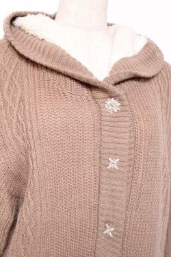 画像3: axes femme / 裏ボアニットコーディガン F モカ Y-26-01-05-055-AX-TO-SZ-ZY