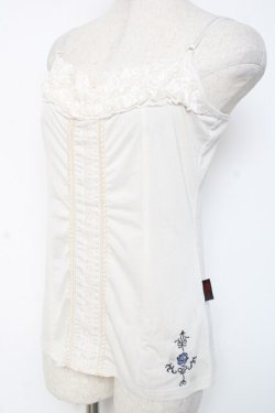 画像2: Ozz oneste / 薔薇×十字刺繍キャミソール  白 Y-26-01-05-057-OO-TO-SZ-ZY