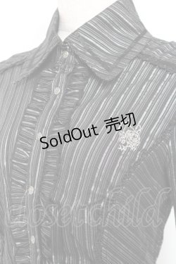 画像5: Ozz oneste / 薔薇刺繍ラメストライプブラウス  黒 Y-26-01-05-058-OO-BL-SZ-ZY