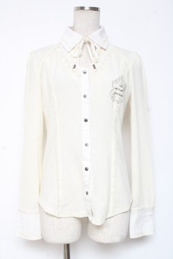 画像1: OZZ ANGELO / 襟付きブラウスプルオーバー  生成り Y-26-01-05-059-OO-BL-SZ-ZY