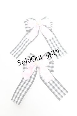 画像1: Memoire de Poupees / ハンドメイドリボンクリップ  黒 Y-26-01-05-012-LO-ZA-SZ-ZY