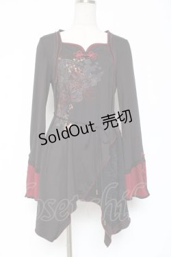 画像1: Ozz oneste / 刀刺繍チャイナチュニック  黒 Y-26-01-05-065-OO-OP-SZ-ZY