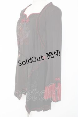 画像2: Ozz oneste / 刀刺繍チャイナチュニック  黒 Y-26-01-05-065-OO-OP-SZ-ZY