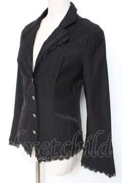 画像2: Ozz oneste / レースデザインテーラードジャケット  黒 Y-26-01-05-066-OO-JA-SZ-ZY