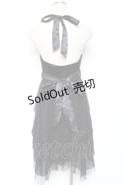 画像3: Ozz oneste / 薔薇刺繍ベロアホルターワンピース  黒 Y-26-01-05-068-OO-OP-SZ-ZY