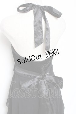 画像4: Ozz oneste / 薔薇刺繍ベロアホルターワンピース  黒 Y-26-01-05-068-OO-OP-SZ-ZY