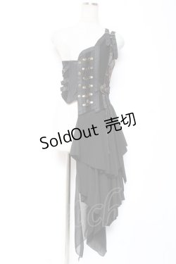 画像1: Ozz oneste / 2WAYアシンメトリーコルセット  黒 Y-26-01-05-069-OO-SK-SZ-ZY