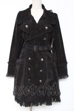 画像1: ALGONQUINS / コーディロイWボタンロングジャケット 1 黒 Y-26-01-05-075-AL-JA-SZ-ZY