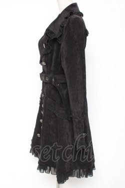 画像2: ALGONQUINS / コーディロイWボタンロングジャケット 1 黒 Y-26-01-05-075-AL-JA-SZ-ZY